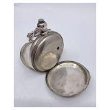 1874 Antique Elgin Coin Silver Painted Enamel Dial Pocket Watch