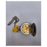 1874 Antique Elgin Coin Silver Painted Enamel Dial Pocket Watch