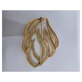 Vintage Monet Gold Abstract Leaf Brooch Pin