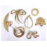 7 Gold Brooches & Pins