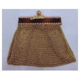 Vintage German Gold-Tone Metal Mesh Coin Purse
