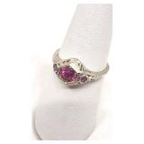Gorgeous Ruby Ring in 18k White Gold - Size 7.5