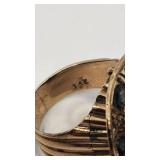 Very Funky Antique 14k and Sapphire Ring - Size 5 - 6.51g