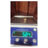 Very Cool Antique Grape Motif 14k Gold and Black Sapphire Ring - Size 5.75 - 5.84g