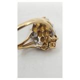 Beautiful Vintage Citrine and Diamond Ring set in 10k Gold - Size 7