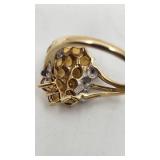 Beautiful Vintage Citrine and Diamond Ring set in 10k Gold - Size 7