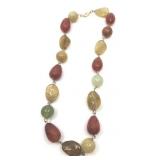 Chunky 14k and Quartz Bead Necklace - 18" - 67.60g