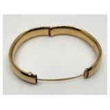 Thick and Heavy 12K Hinged Bangle Bracelet - 6.75" - 19.19g
