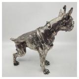 Cool .999 Silver Boxer Bulldog Sculpture - 1214 grams!