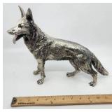 Beautiful .999 Silver German Shepherd Sculpture - 1672 grams!