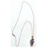 Stunning Le Vian 14k Rose Gold and Amethyst Necklace - 18" Chain - 6.00 grams