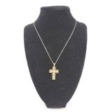 Sterling Silver & Gold-Toned Cross Christian Necklace