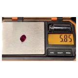 Beautiful 5.82 Carat Oval Ruby w/ COA