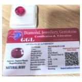 Beautiful 9.22 Carat Oval Ruby w/ COA