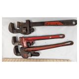 Lot of Three Pipe Wrenches