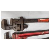 Lot of Three Pipe Wrenches