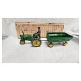John Deere A w/Driver and Wagon 1/16th Scale