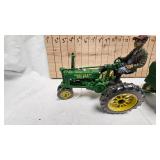 John Deere A w/Driver and Wagon 1/16th Scale