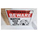 16x12 Metal Watch Dog on Duty Sign