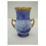 Vintage Royal Doulton Flow Blue "Children in the Woods" Series Vase "Blue Children" or "Babes in the Woods". 1890s-1930s