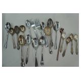 Serving Spoons, Forks, and Flatware. Some silver-plate
