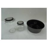 Angel Food Cake Pan & Glass Clamp Top Jars