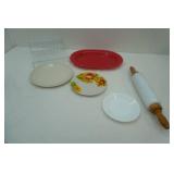 Serving Trays, Glass & Wood Rolling Pin, Spice Shelf and more