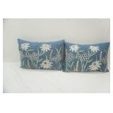 2 Embroidered Throw Pillows.