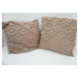 2 Large Throw Pillows. Light Brown