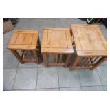 Wooden Nesting Side Tables 3ct