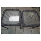 All Weather Outdoor Resin Wicker Patio Tables w/Glass Tops