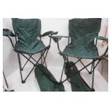 2 Camp chairs with cases, dark Green