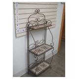 Three-Tiered Wrought Iron Mosaic Baker