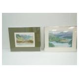 Watercolor Paintings. 2ct. Framed Matted. 20"x16.5" D. Aasland?
