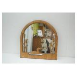 Red Oak Sculptured Mirror. Duck on a Lake. 22.25"x 23"