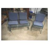 Metal Patio Loveseat Glider Rocker and Chair (bounces)