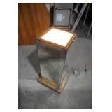 Mid-Century Modern Light-Up Display Pedestal w/Wooden Base