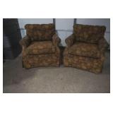 2 Swivel Rocker Club Chairs