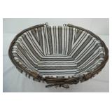 Lined Wicker Basket w/Handles. 18"x15"x10"