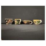Ceramic Mugs Assorted Floral Pattern Set of 4