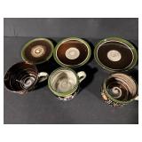 Assorted Ceramic Mugs & Bowls - Swirl Interiors, Green Rim