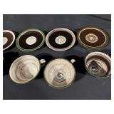 Assorted Ceramic Mugs & Bowls - Swirl Interiors, Green Rim