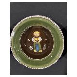 Set of 5 Hand-Painted Ceramic Bowls with Folk-Art Motifs