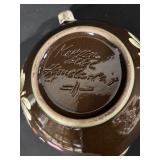 Brown Floral Teapot with Lid - Handcrafted Stoneware