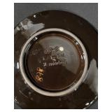 6x Green Ceramic Plates With Spiral Center - Set