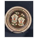 2 Hand-Painted Ceramic Plates - Floral Folk Art