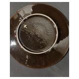 2 Hand-Painted Ceramic Plates - Floral Folk Art