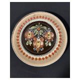 6x Hand-Painted Ceramic Plates - Folk Art Floral & Figures Motifs
