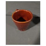 Brown Glazed Ceramic Mugs - 8-Piece Set With Floral Pattern