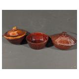 Marcrest Oven-Proof Stoneware Lidded Bowls - Set of 3